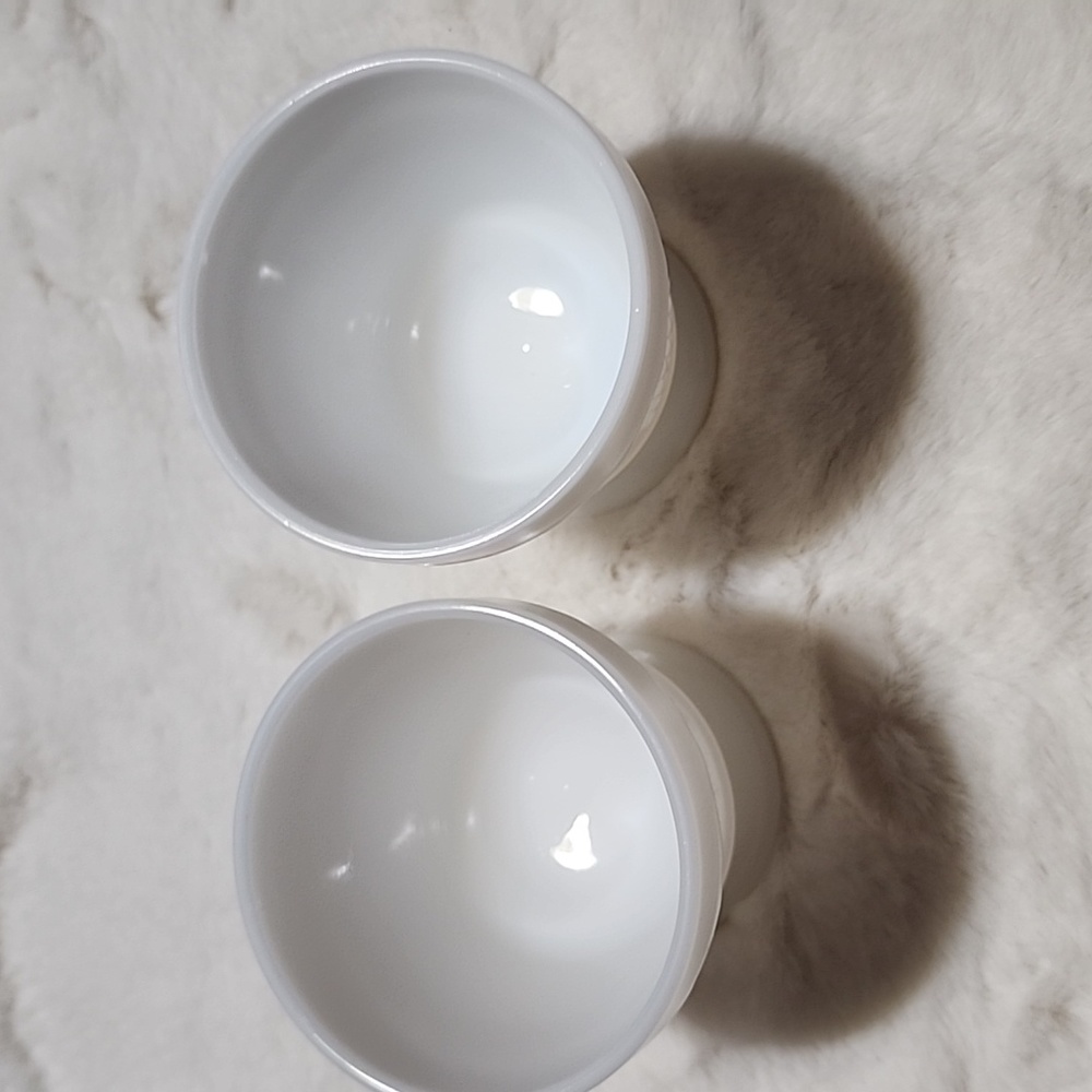 MILK GLASS VINTAGE  🍨 DESSERT CUPS * SET OF 2 * - Picture 4 of 6